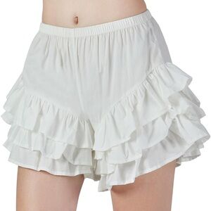 Women's White Ruffle bloomers